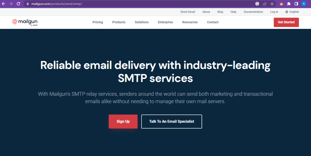 mailgun SMTP services